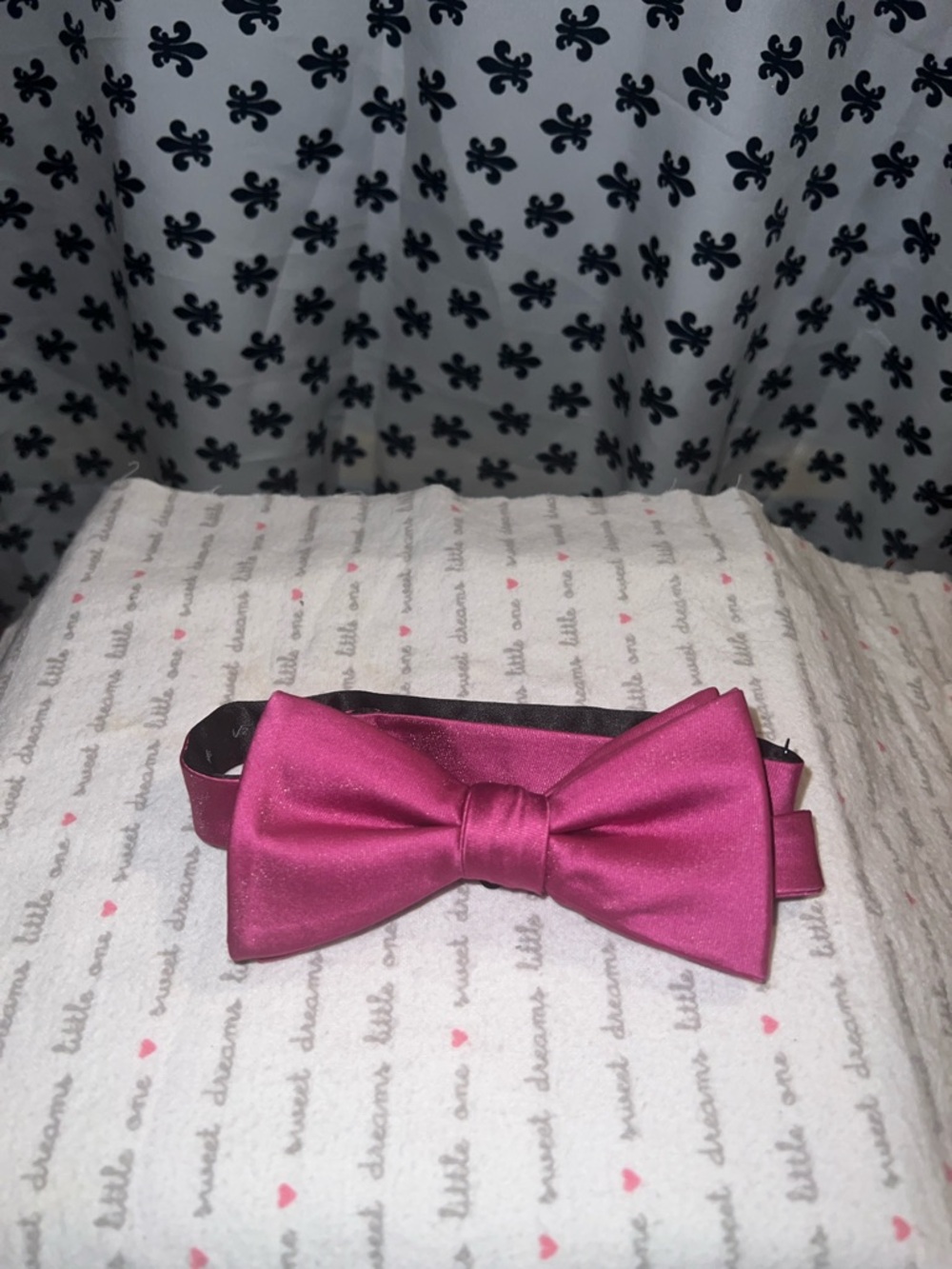 Fuchsia Satin Bow Tie